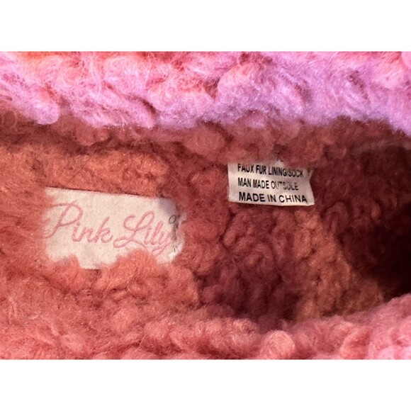 Pink Lily Women's Pink Platform Sherpa Slippers/Mules US 9 - Picture 5 of 6
